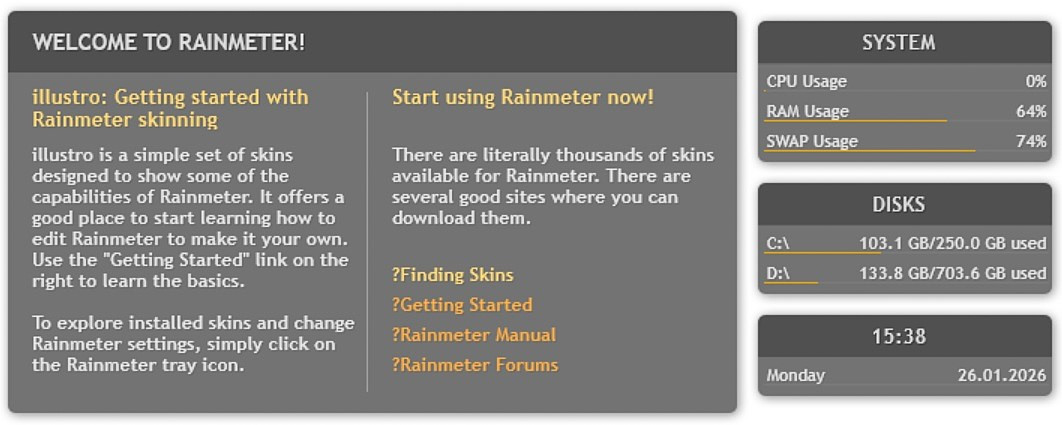 雨滴桌面(Rainmeter)